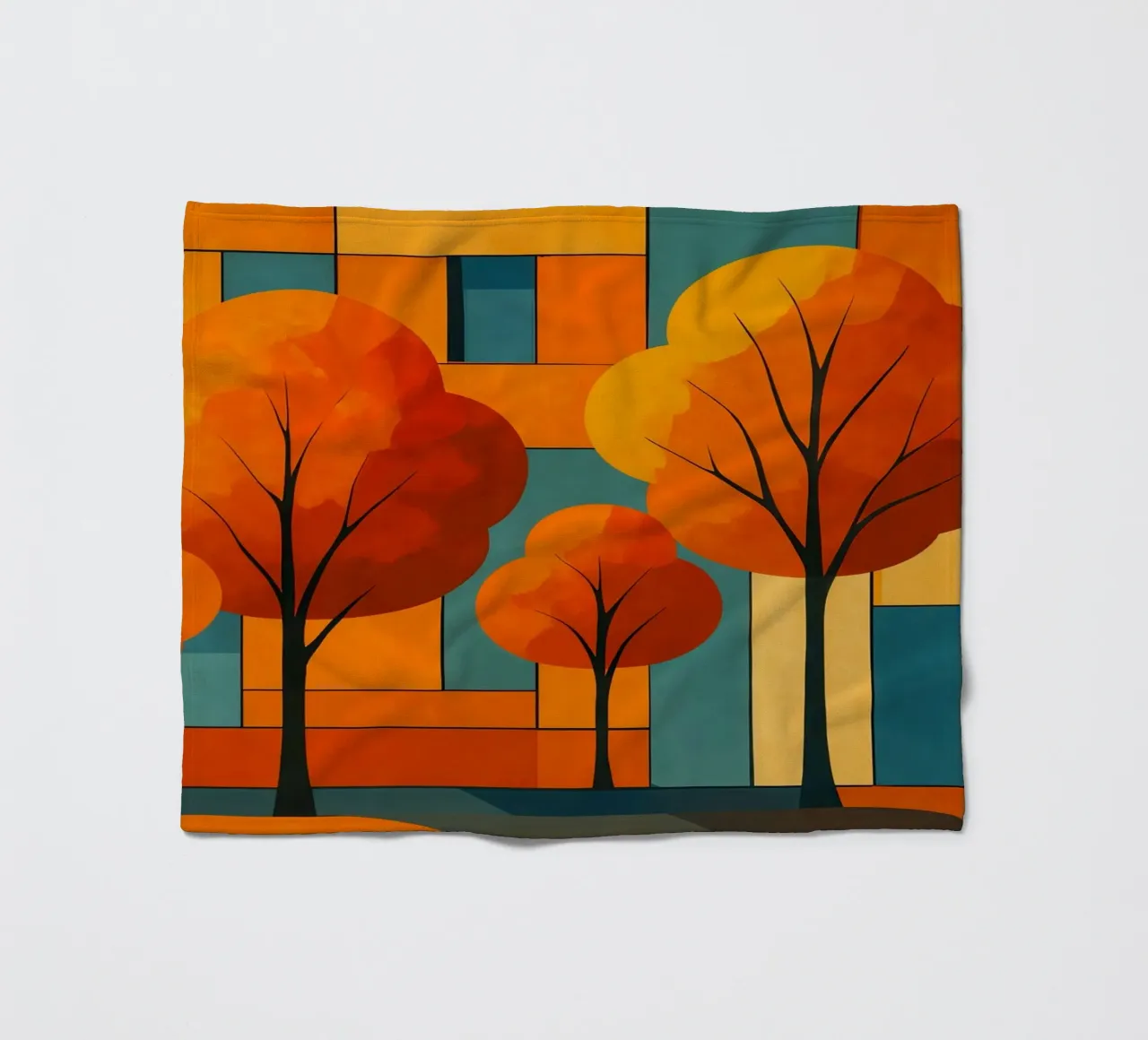 Paesaggio astratto moderno e colorato coperta in pile da ARTOMATIC