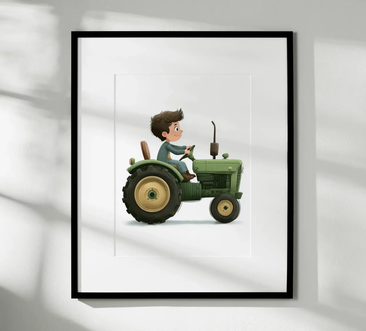 Poster per la cameretta dei bambini con trattore verde carta hahnemühle da Kid’s Dream