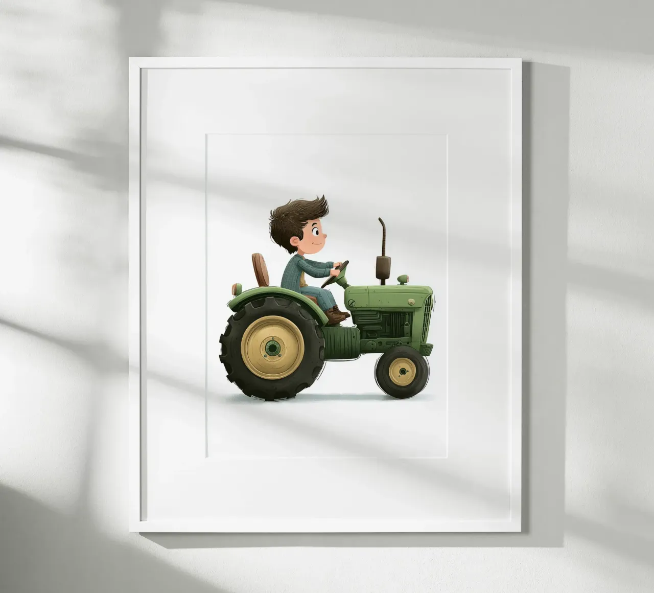 Poster per la cameretta dei bambini con trattore verde carta hahnemühle da Kid’s Dream
