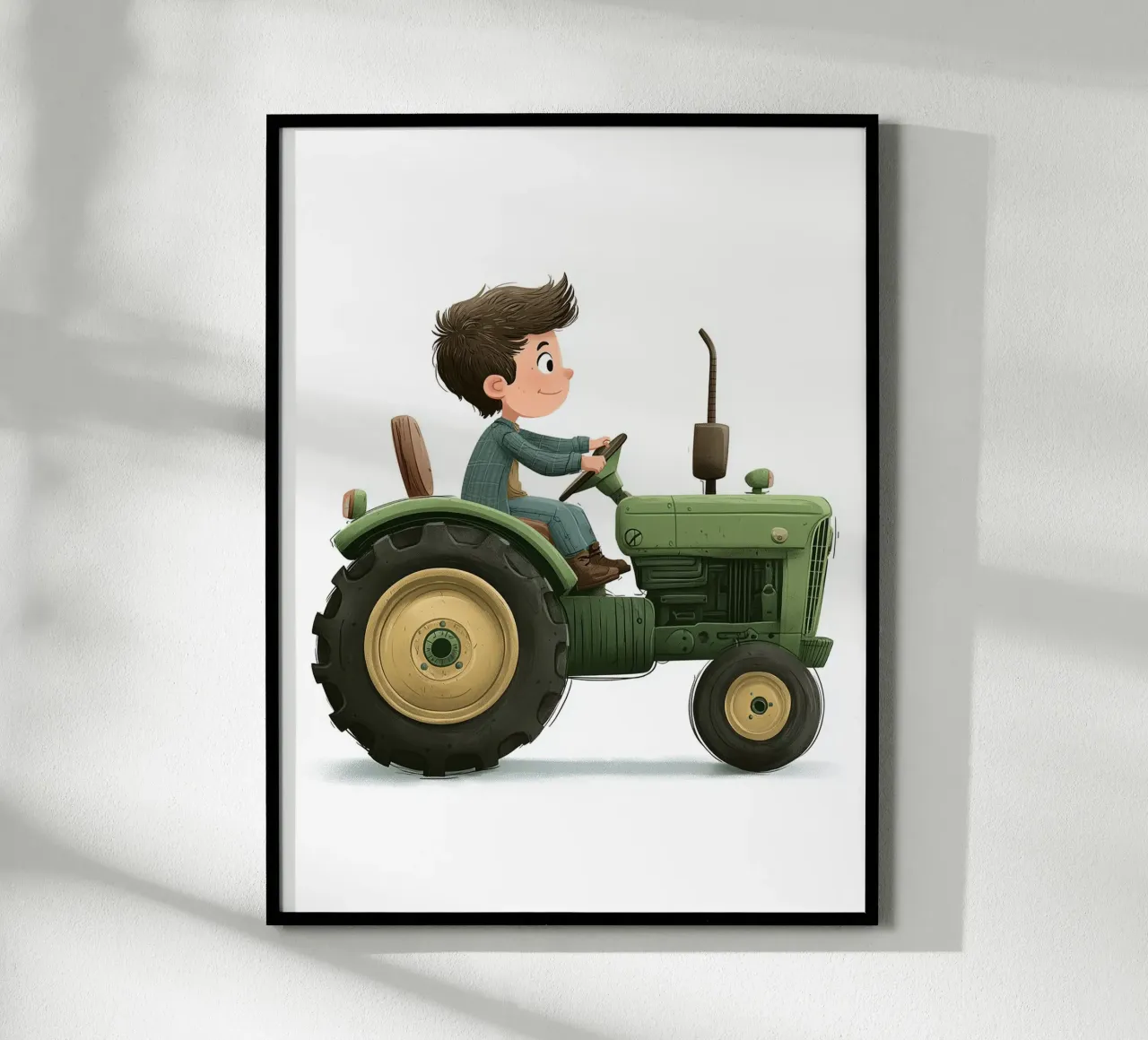 Poster per la cameretta dei bambini con trattore verde carta hahnemühle da Kid’s Dream