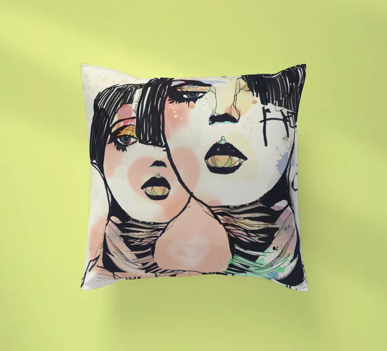 mind against decorative cushion by k i m