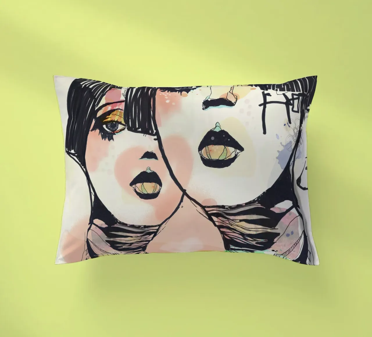 mind against decorative cushion by k i m