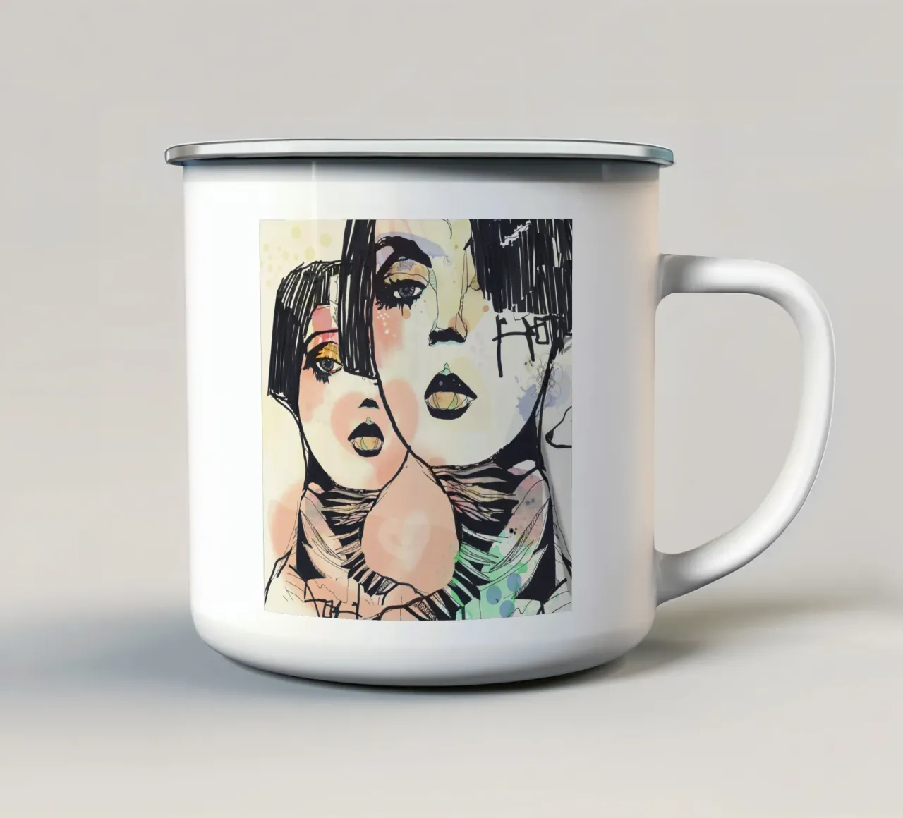 mente contro tazza in smalto da k i m