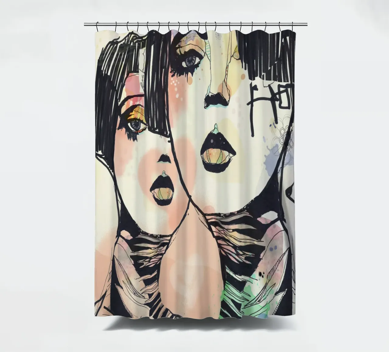 mind against shower curtain by k i m