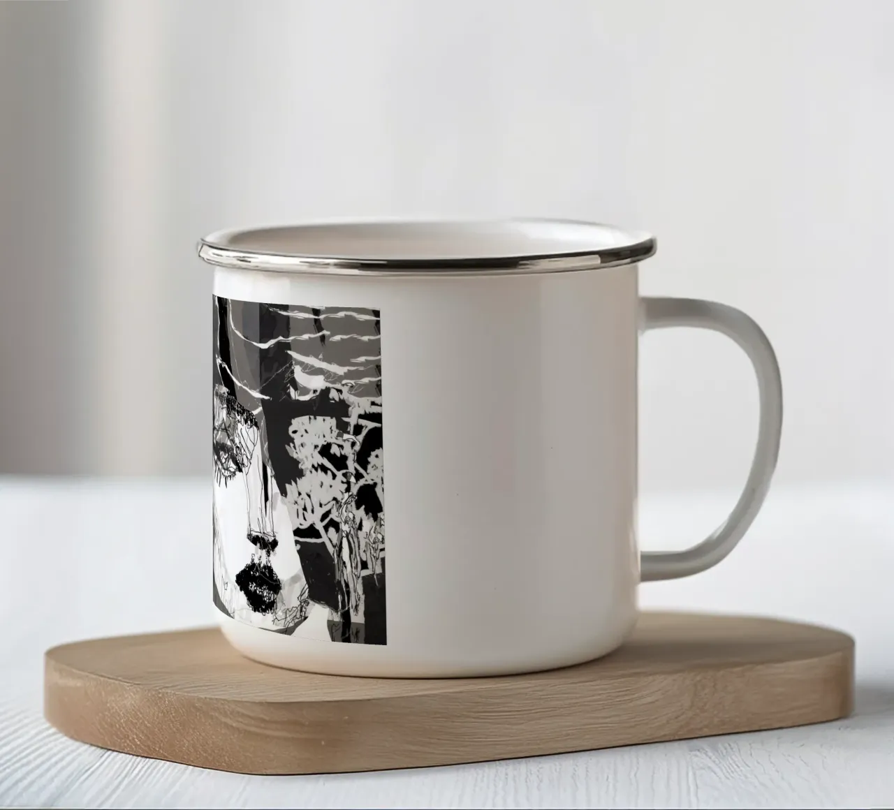 *black watercolor * tazza in smalto da k i m