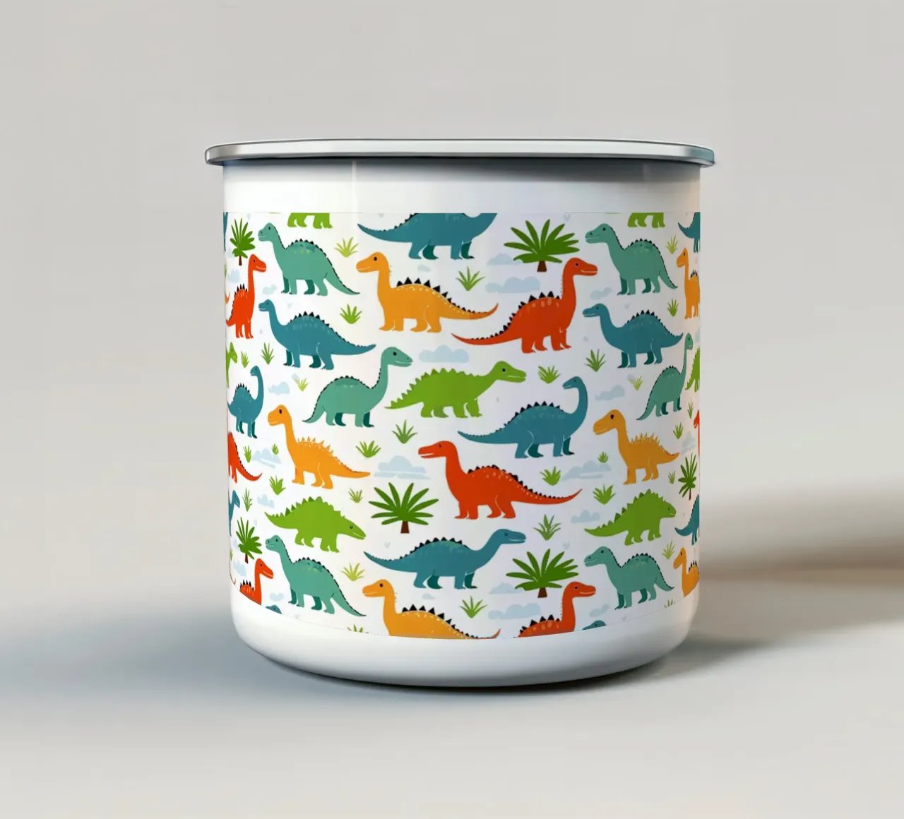 Dinosauri - Stampa colorata tazza in smalto da Hightown Design