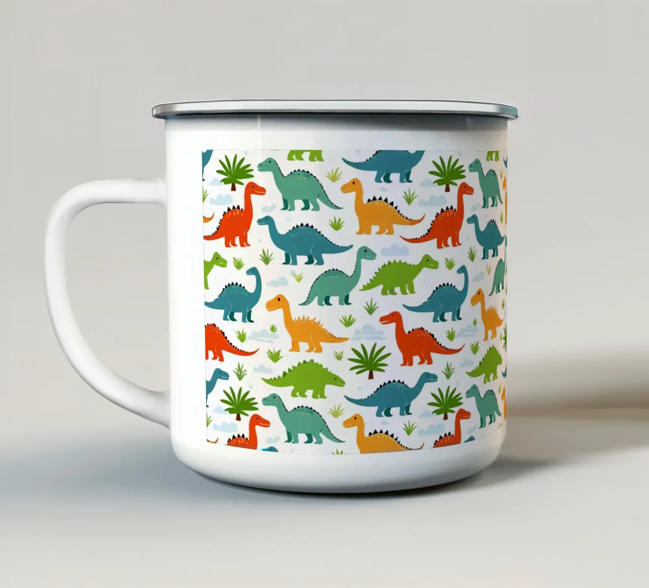Dinosauri - Stampa colorata tazza in smalto da Hightown Design