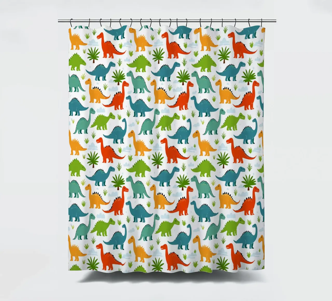 Dinosaurier - Bunter Druck Duschvorhang von Hightown Design