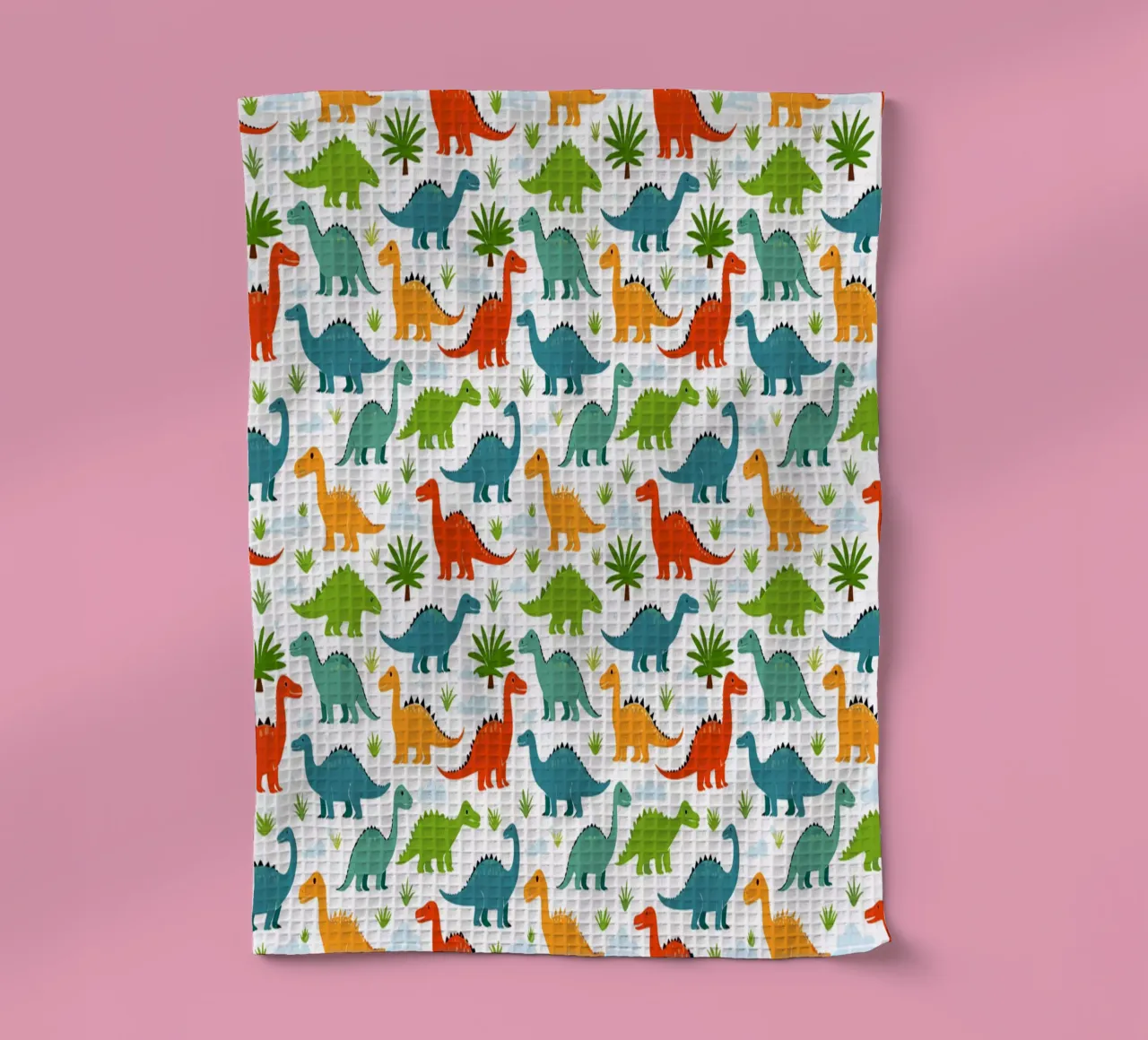 Dinosauri - Stampa colorata canovaccio da cucina da Hightown Design