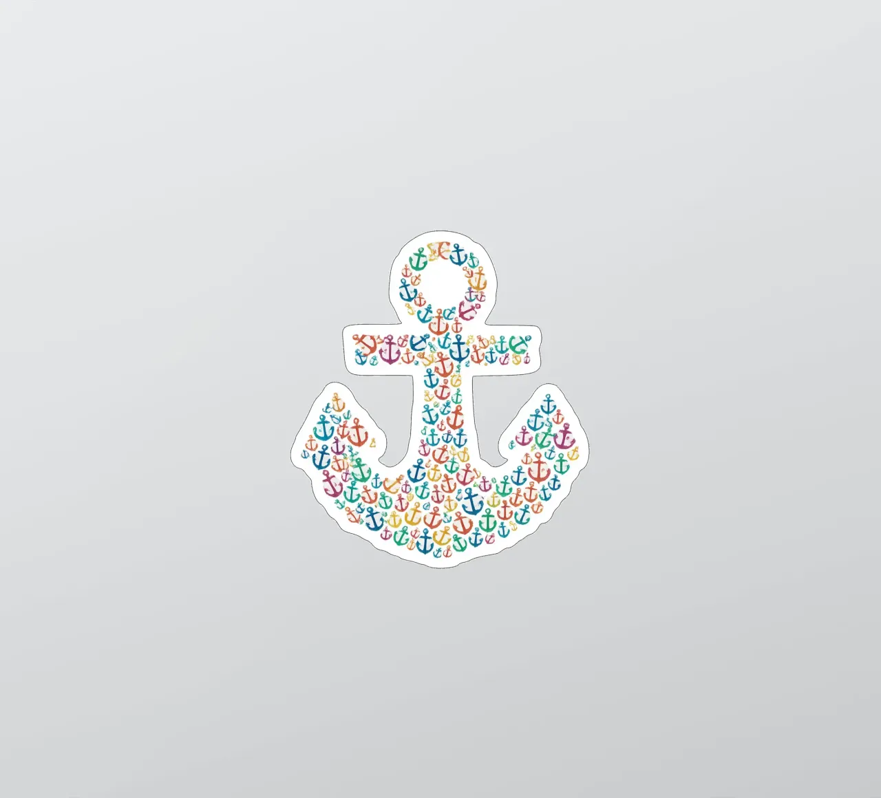 Mosaico di ancore colorate - simbolo marittimo in un design creativo adesivo da Fies&Fein