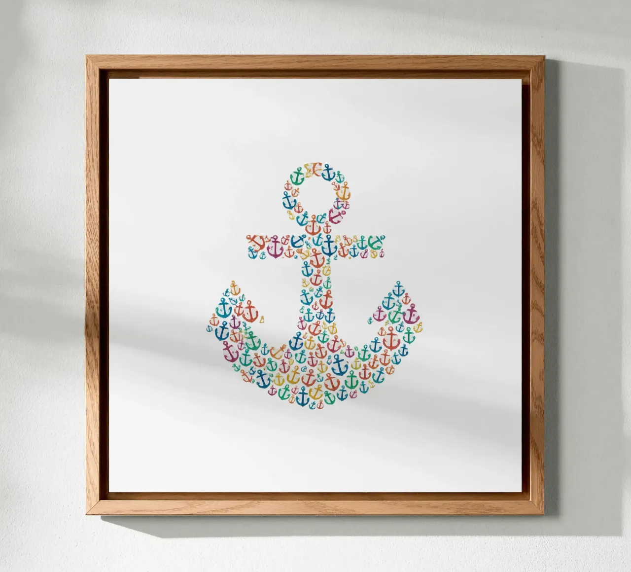 Mosaico di ancore colorate - simbolo marittimo in un design creativo pannello forex da Fies&Fein