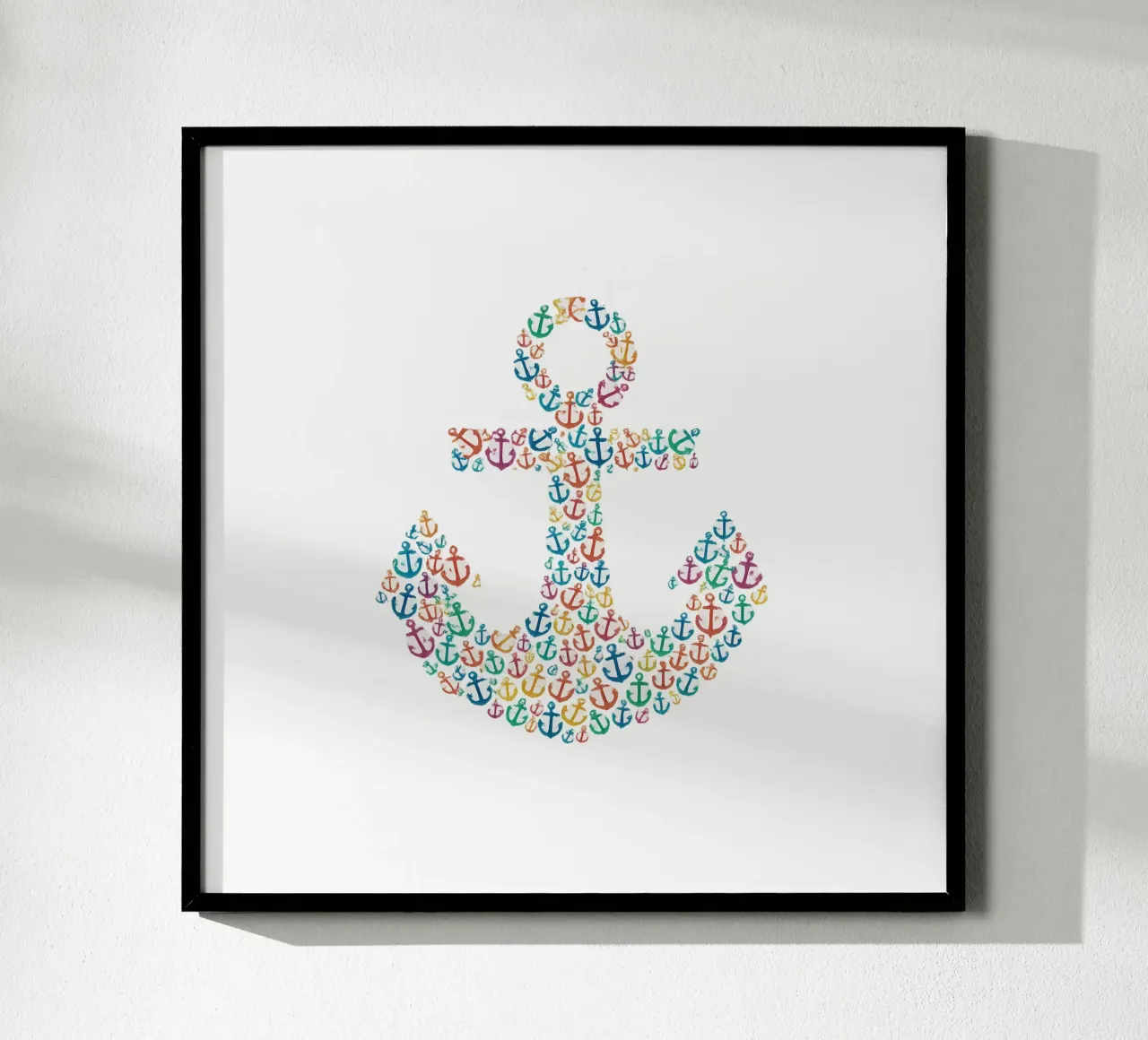 Mosaico di ancore colorate - simbolo marittimo in un design creativo poster da Fies&Fein
