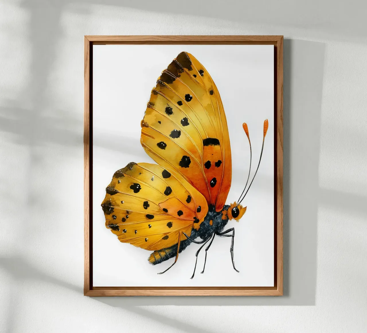 Poster per la cameretta dei bambini con farfalla gialla acquerellata alluminio dibond da Kid’s Dream
