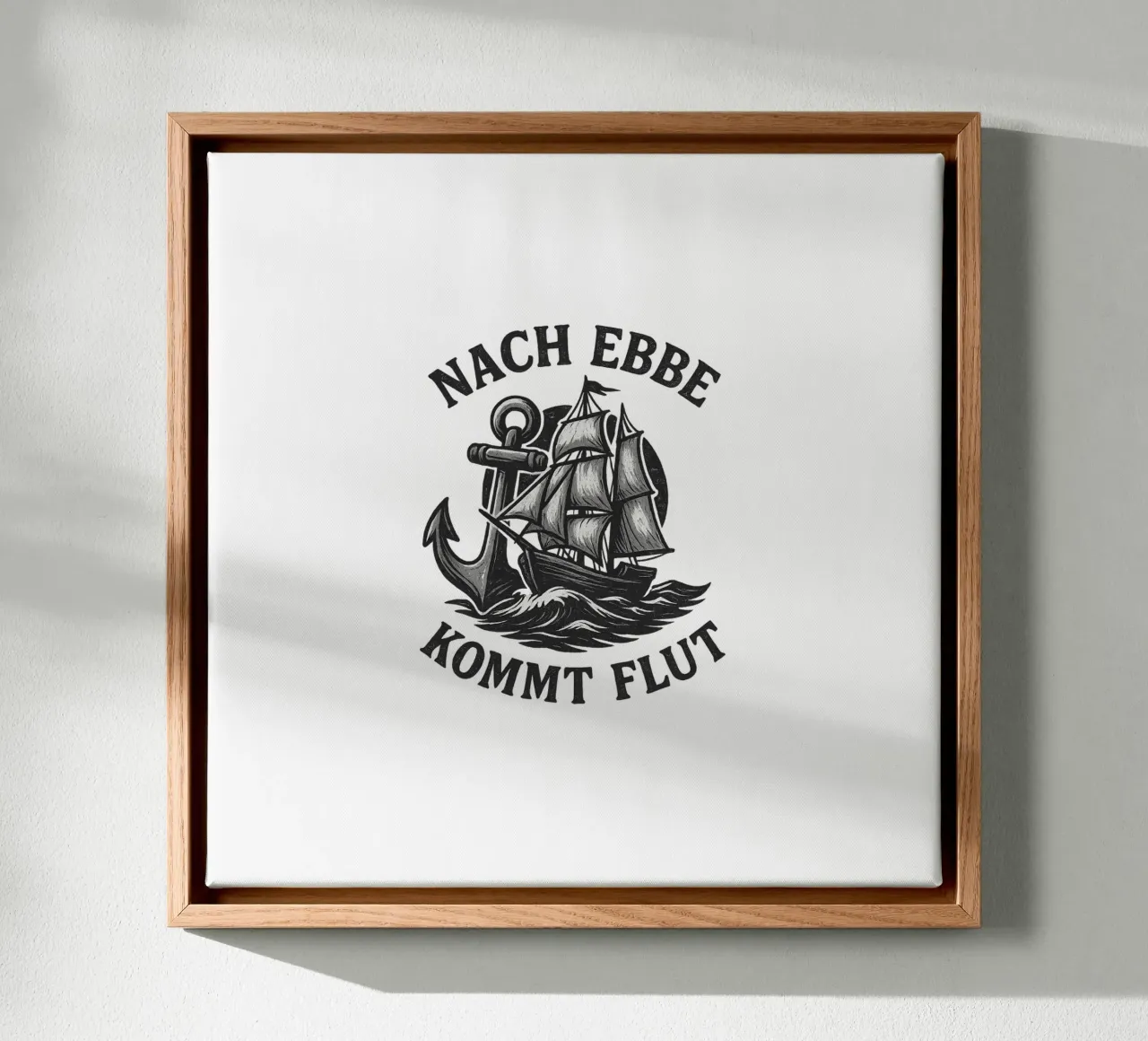 Na eb komt vloed - Rustiek zeemansontwerp canvas van Fies&Fein