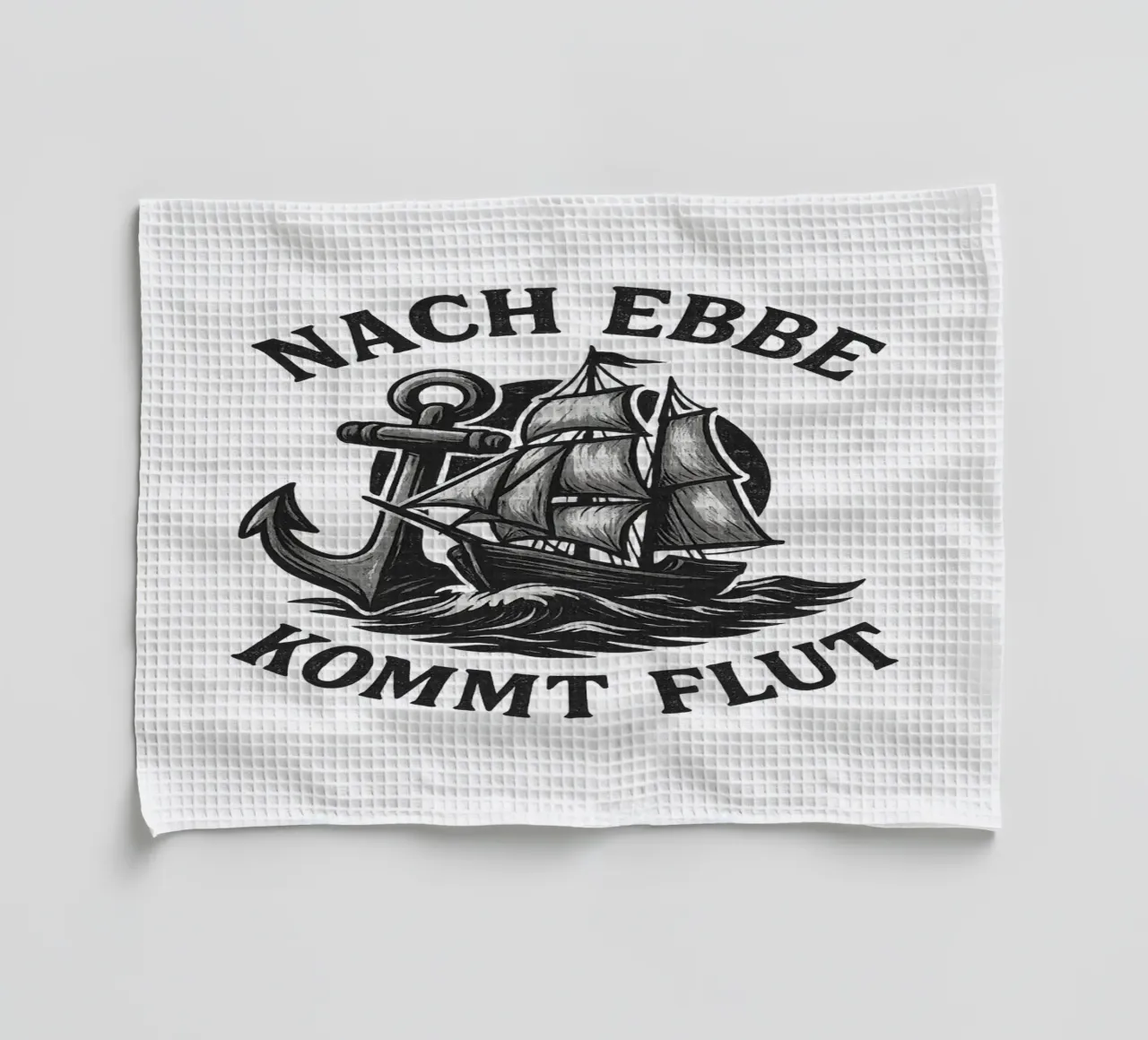 Nach Ebbe kommt Flut – Rustikales Seemanns-Design Geschirrtuch von Fies&Fein