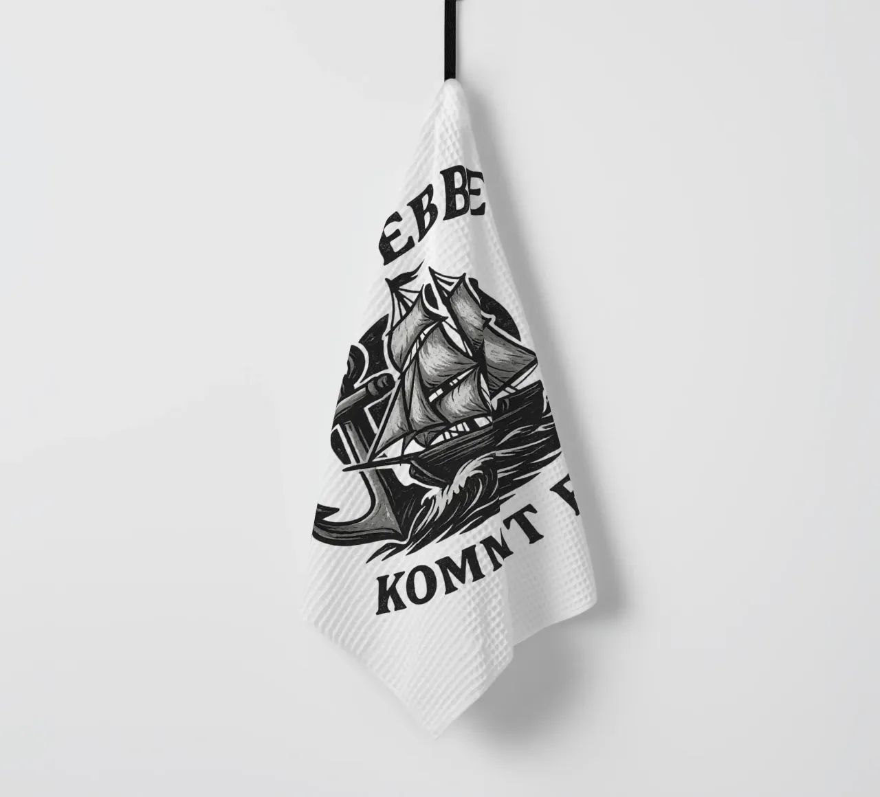 Nach Ebbe kommt Flut – Rustikales Seemanns-Design Geschirrtuch von Fies&Fein