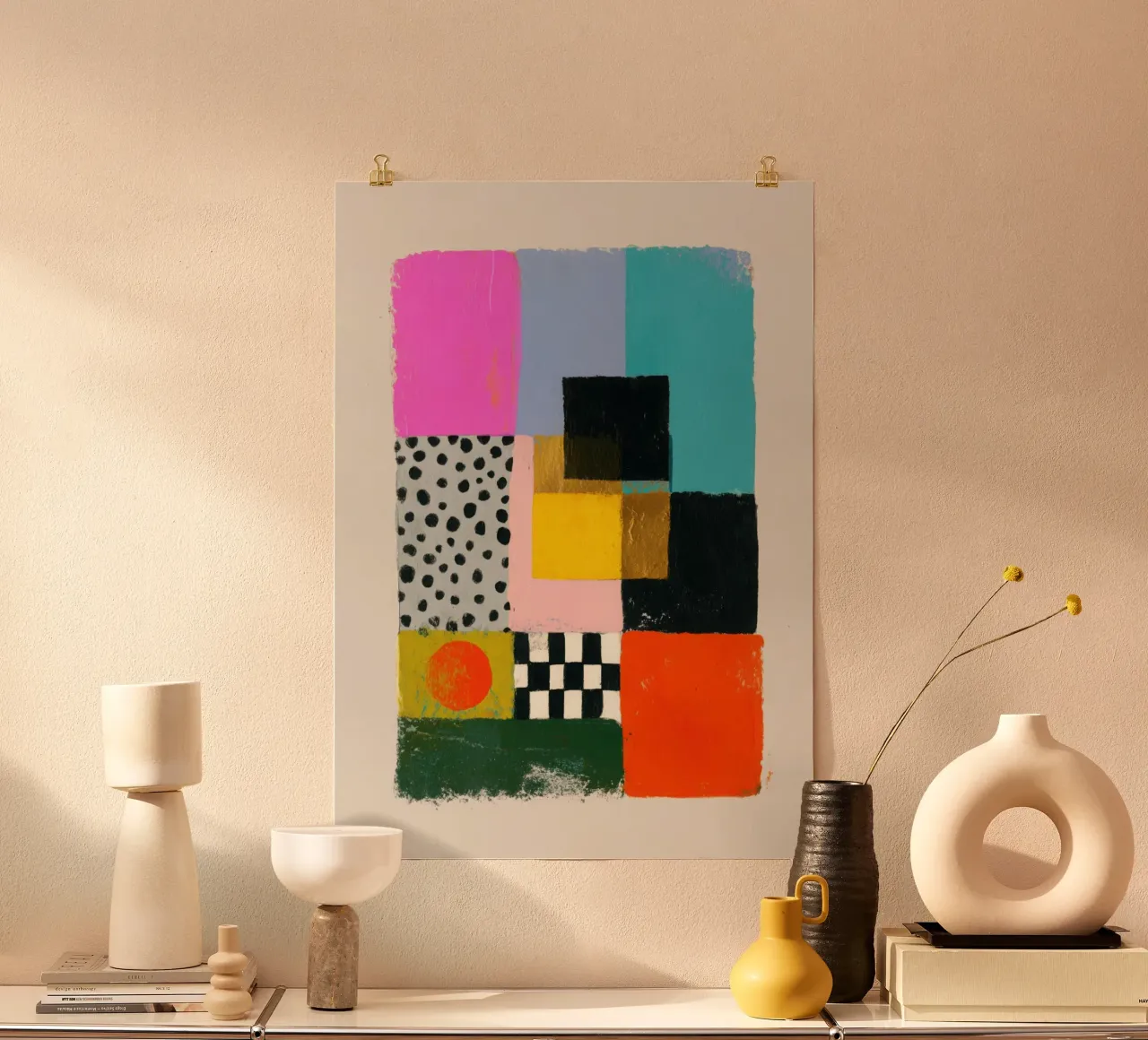 Design geometrico astratto Colori audaci carta hahnemühle da Nikis Art Studio