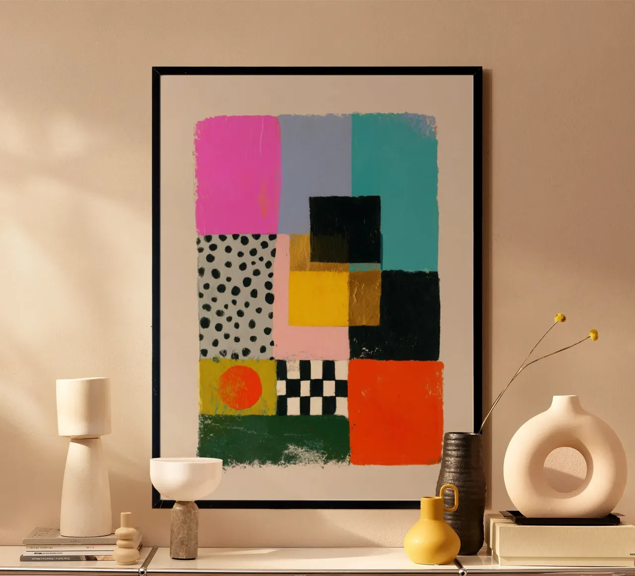 Design geometrico astratto Colori audaci carta hahnemühle da Nikis Art Studio