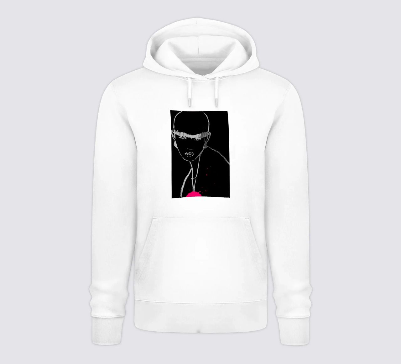 bianco e nero felpa con cappuccio da k i m