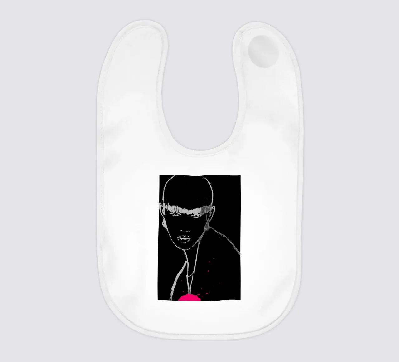 wit en zwart baby slabbetje van k i m