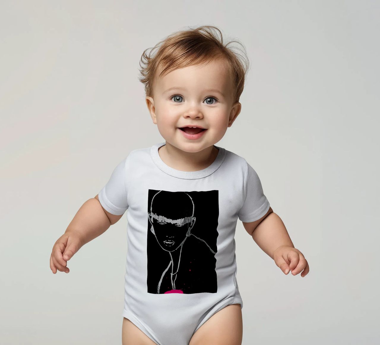 bianco e nero body neonato maniche corte da k i m