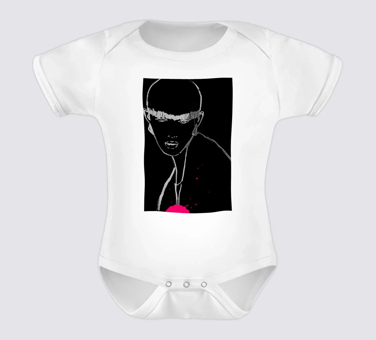 bianco e nero body neonato maniche corte da k i m
