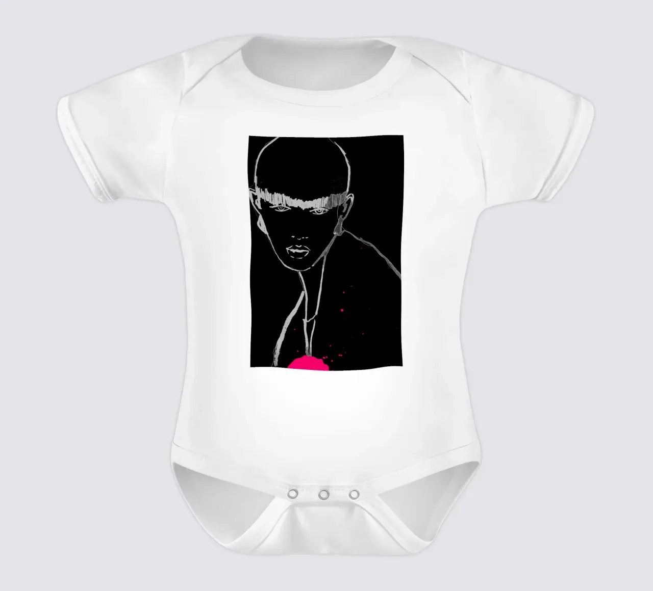 bianco e nero body neonato maniche corte da k i m