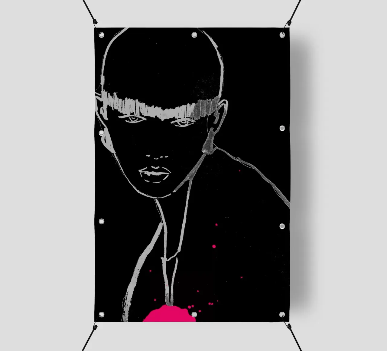 bianco e nero telo in pvc da k i m