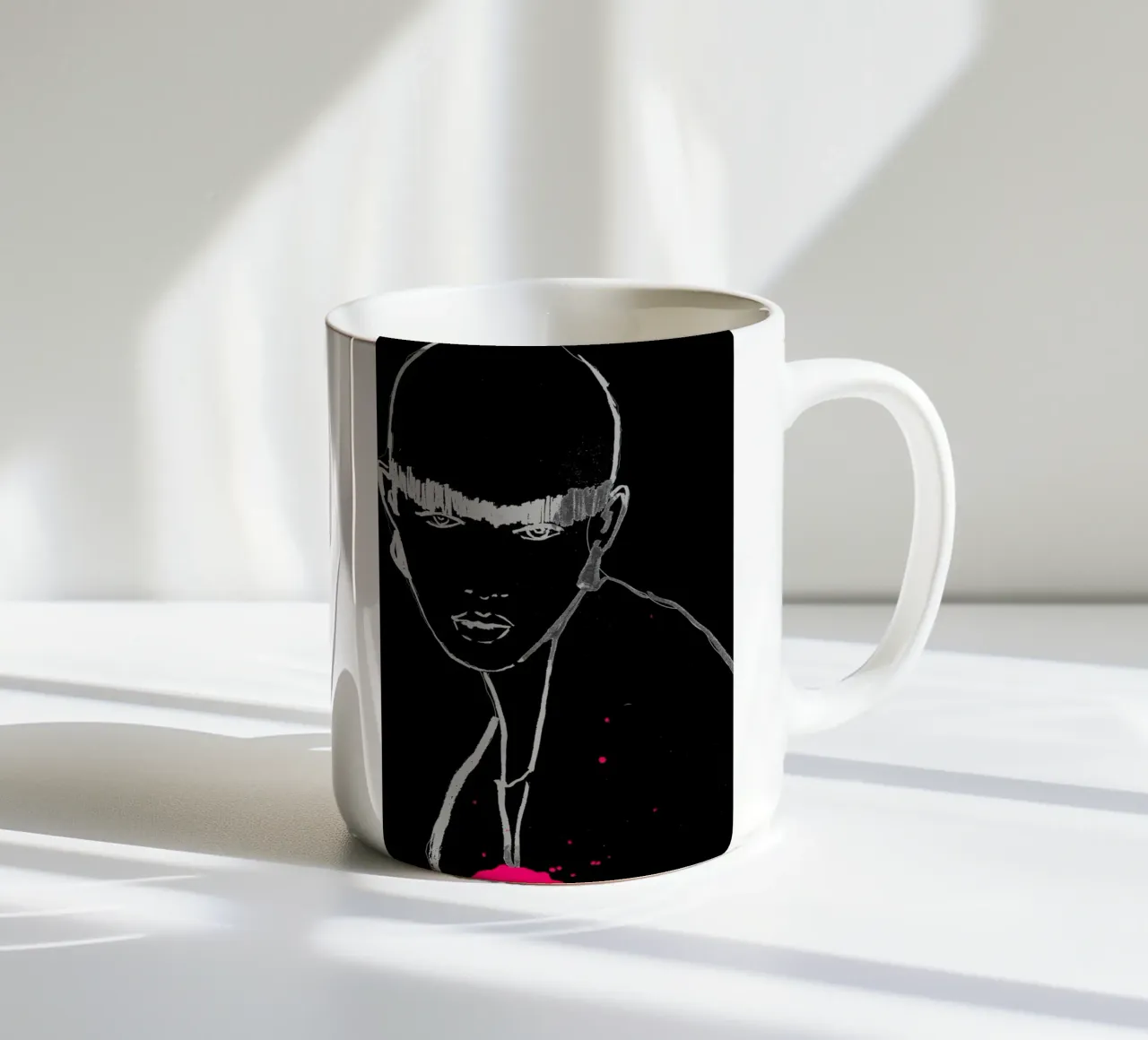 blanc et noir mug en céramique de k i m