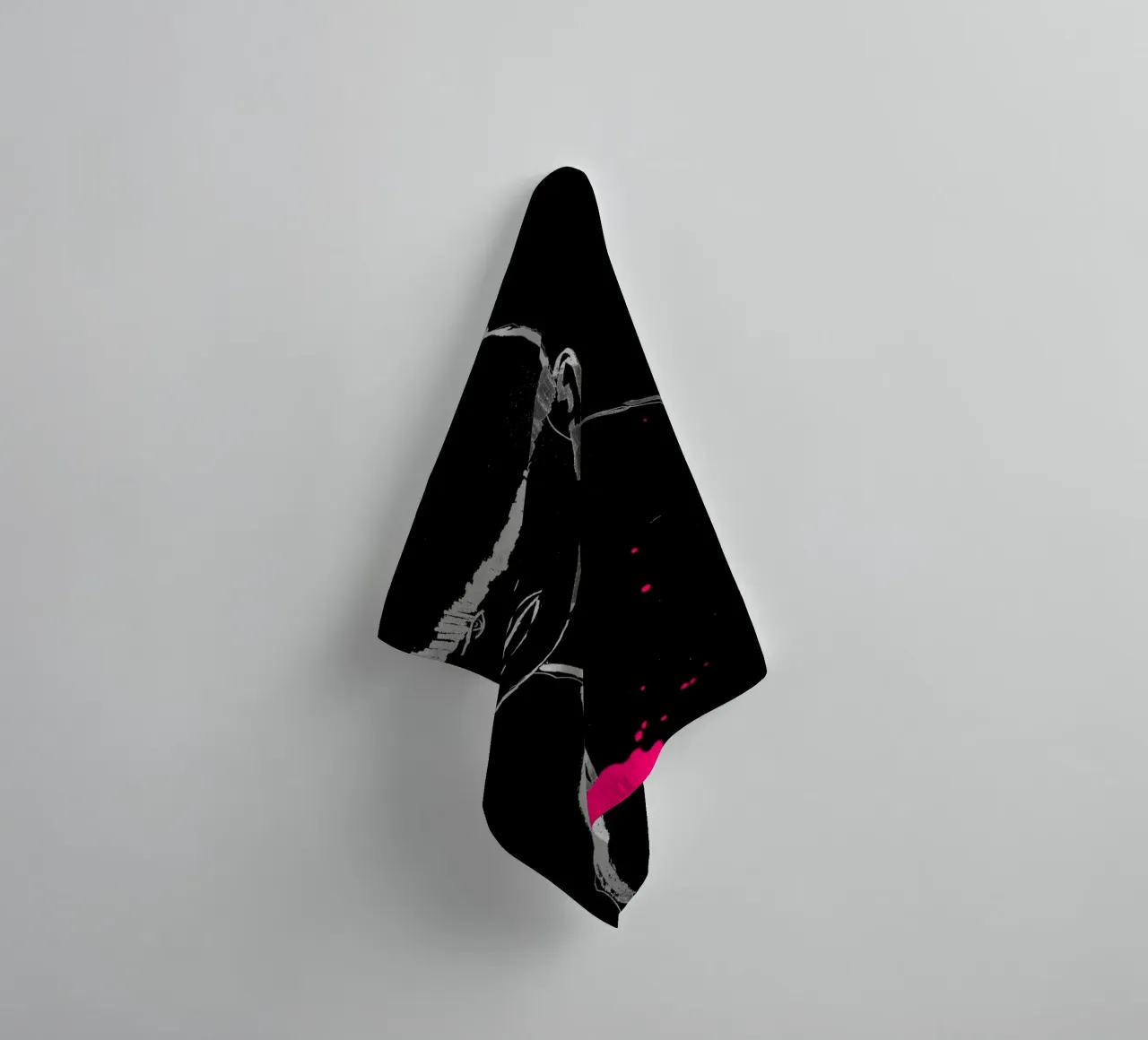 white and black towel by k i m