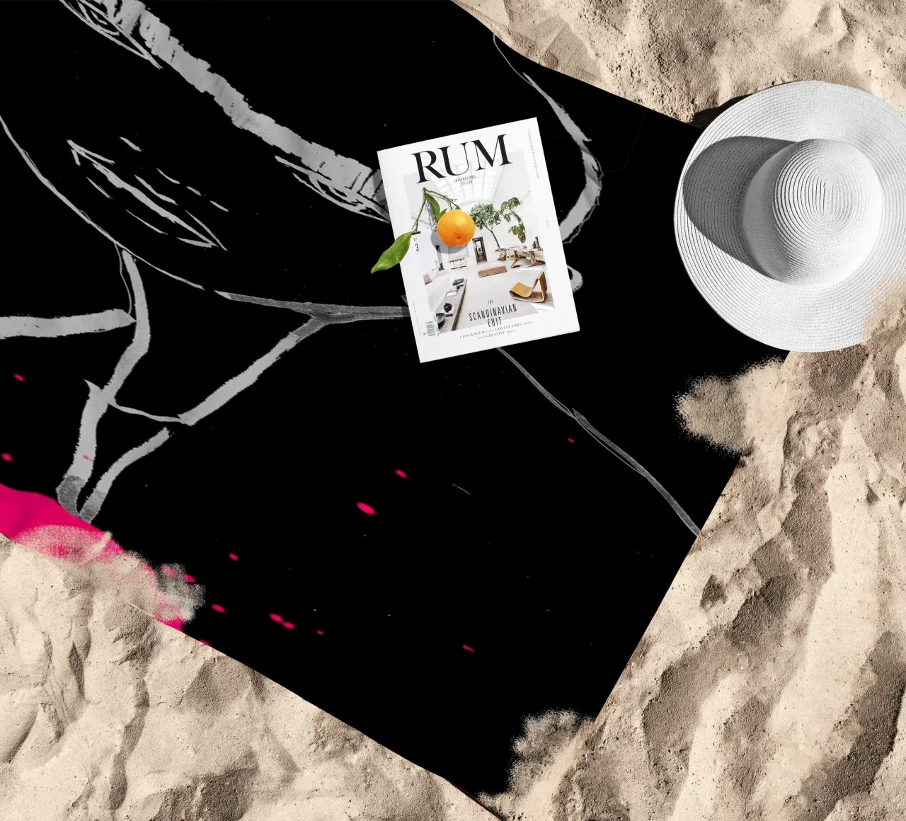 weiß und schwarz Strandtuch von k i m