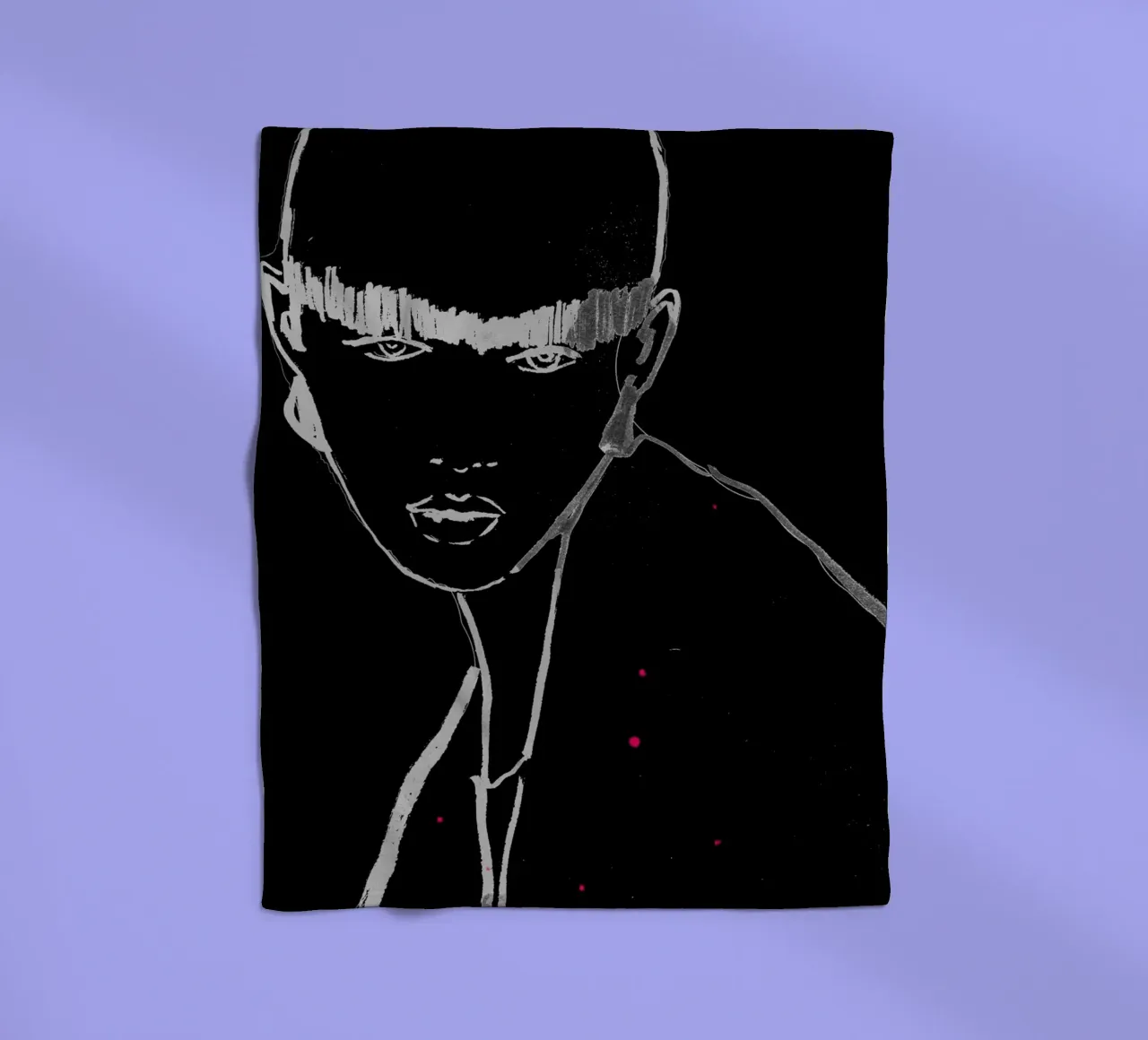 bianco e nero coperta in pile da k i m