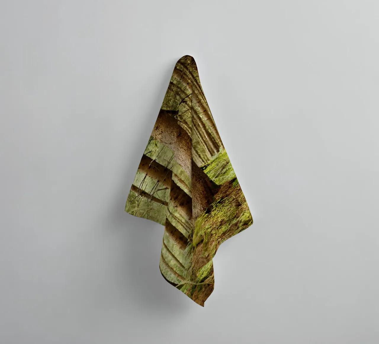 Forest at Lake Aachen towel by Simon Koy