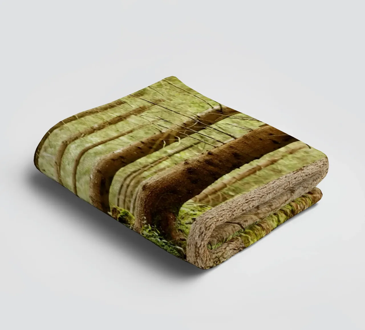 Forest at Lake Aachen towel by Simon Koy