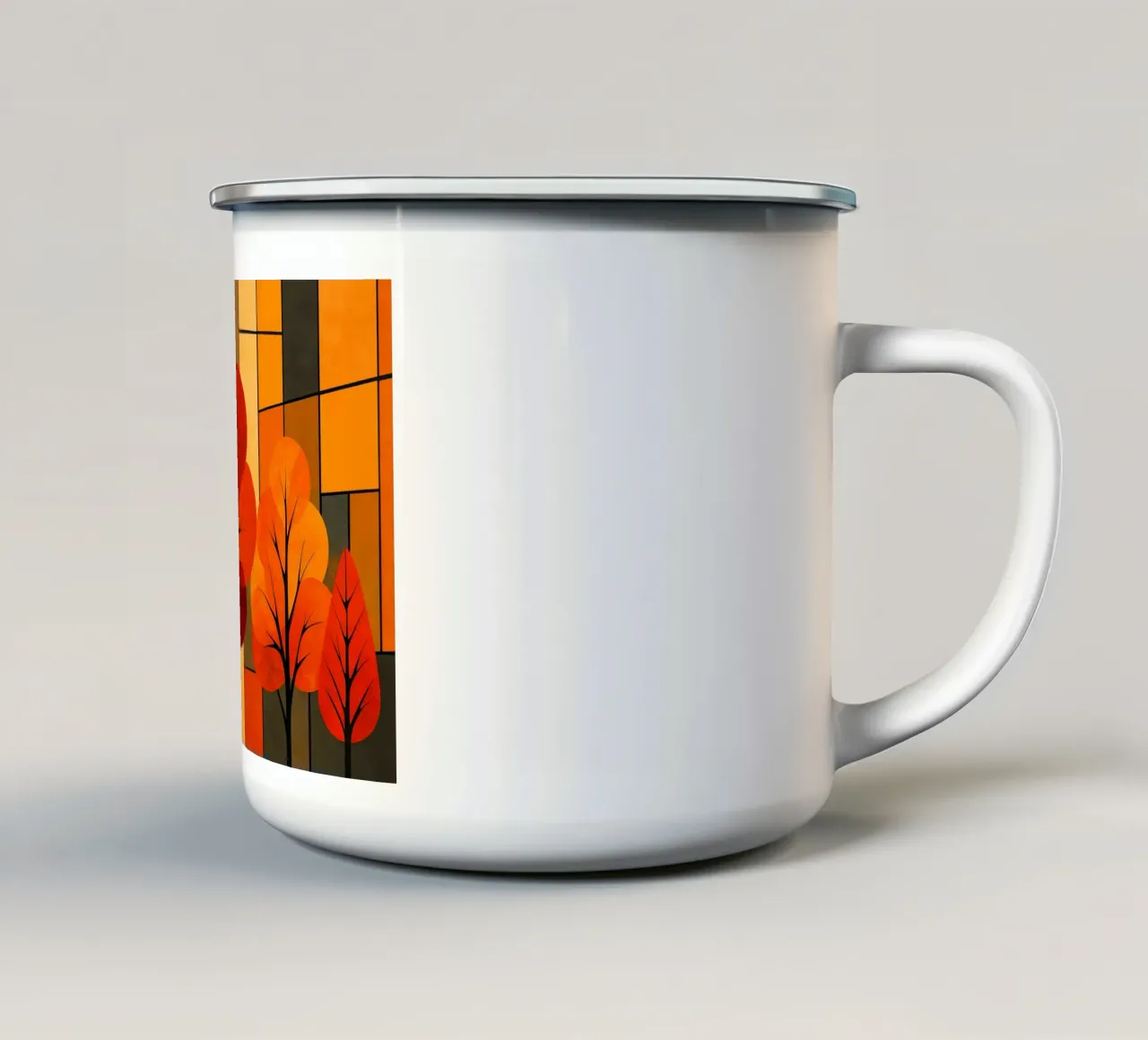 Architettura Bauhaus in autunno tazza in smalto da ARTOMATIC