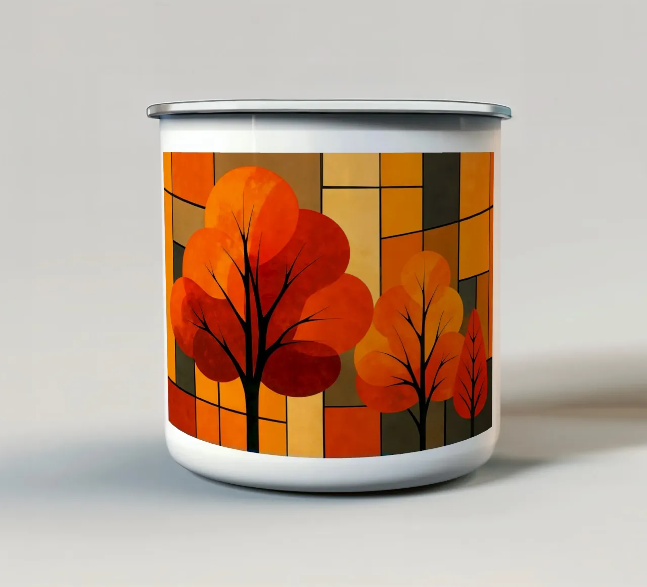 Architettura Bauhaus in autunno tazza in smalto da ARTOMATIC