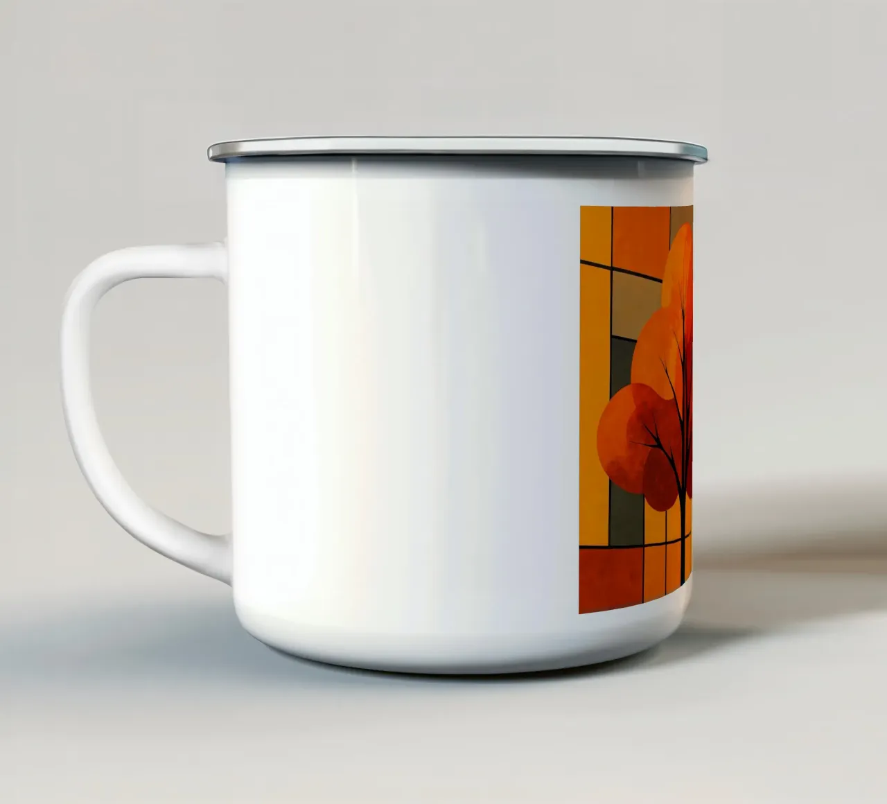 Architettura Bauhaus in autunno tazza in smalto da ARTOMATIC