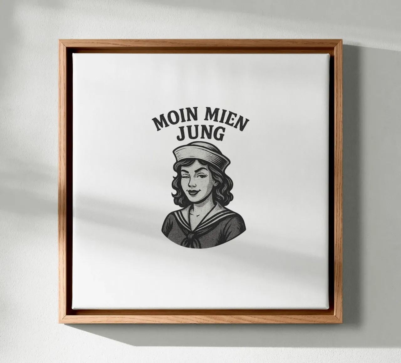 Moin mien Jung - Cheeky sailor in a maritime retro look canvas by Fies&Fein