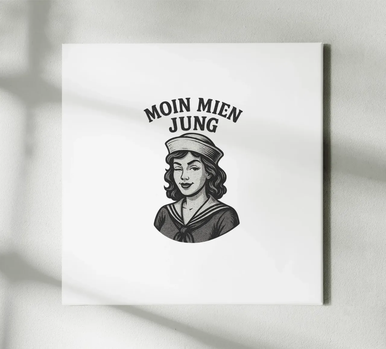Moin mien Jung - Cheeky sailor in a maritime retro look canvas by Fies&Fein