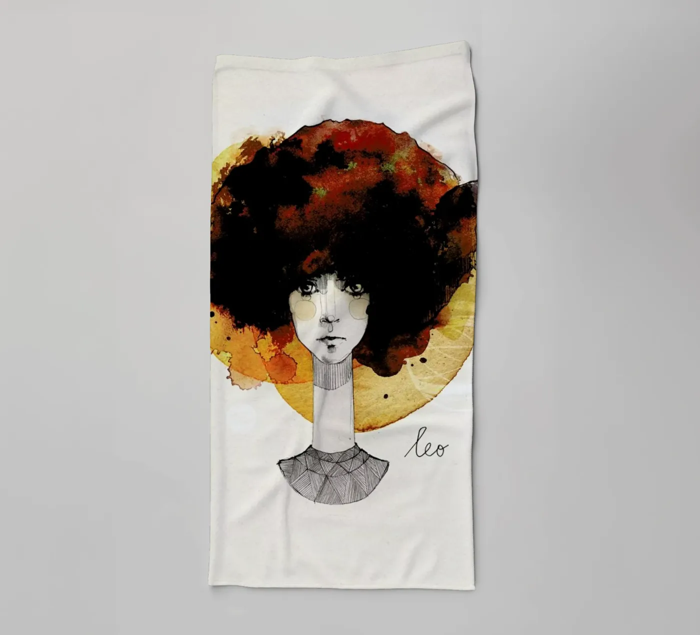 Löwe badhanddoek van Ekaterina Koroleva