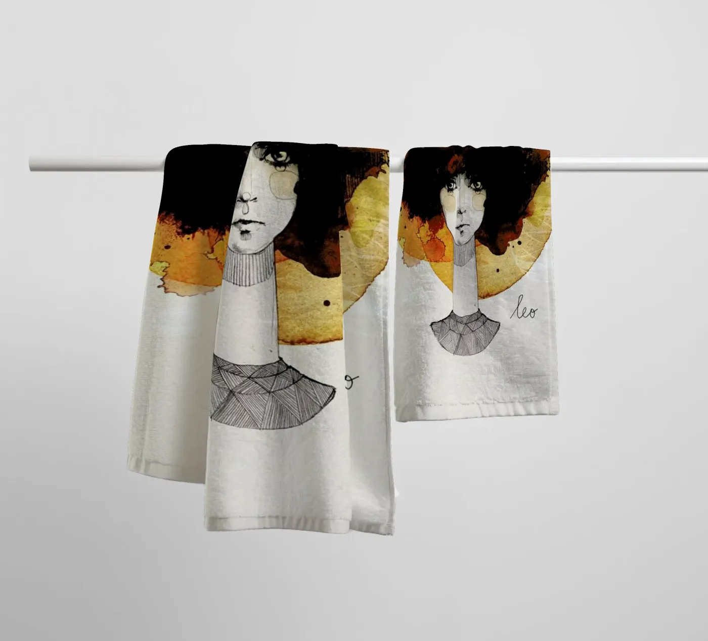 Löwe badhanddoek van Ekaterina Koroleva