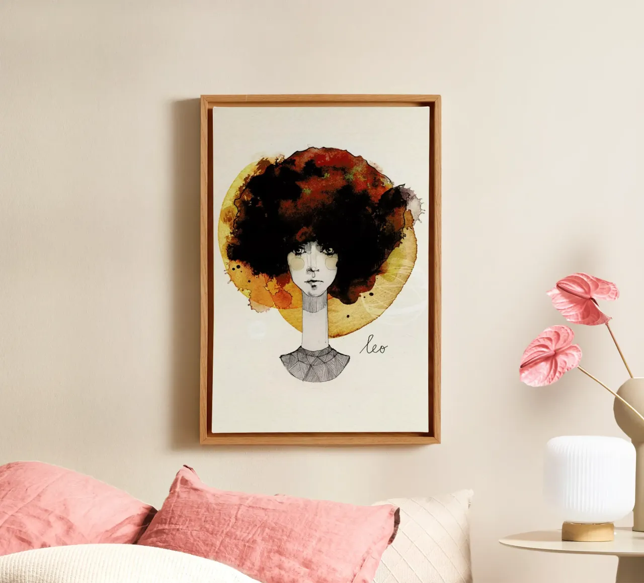 Löwe canvas met Baklijst van Ekaterina Koroleva