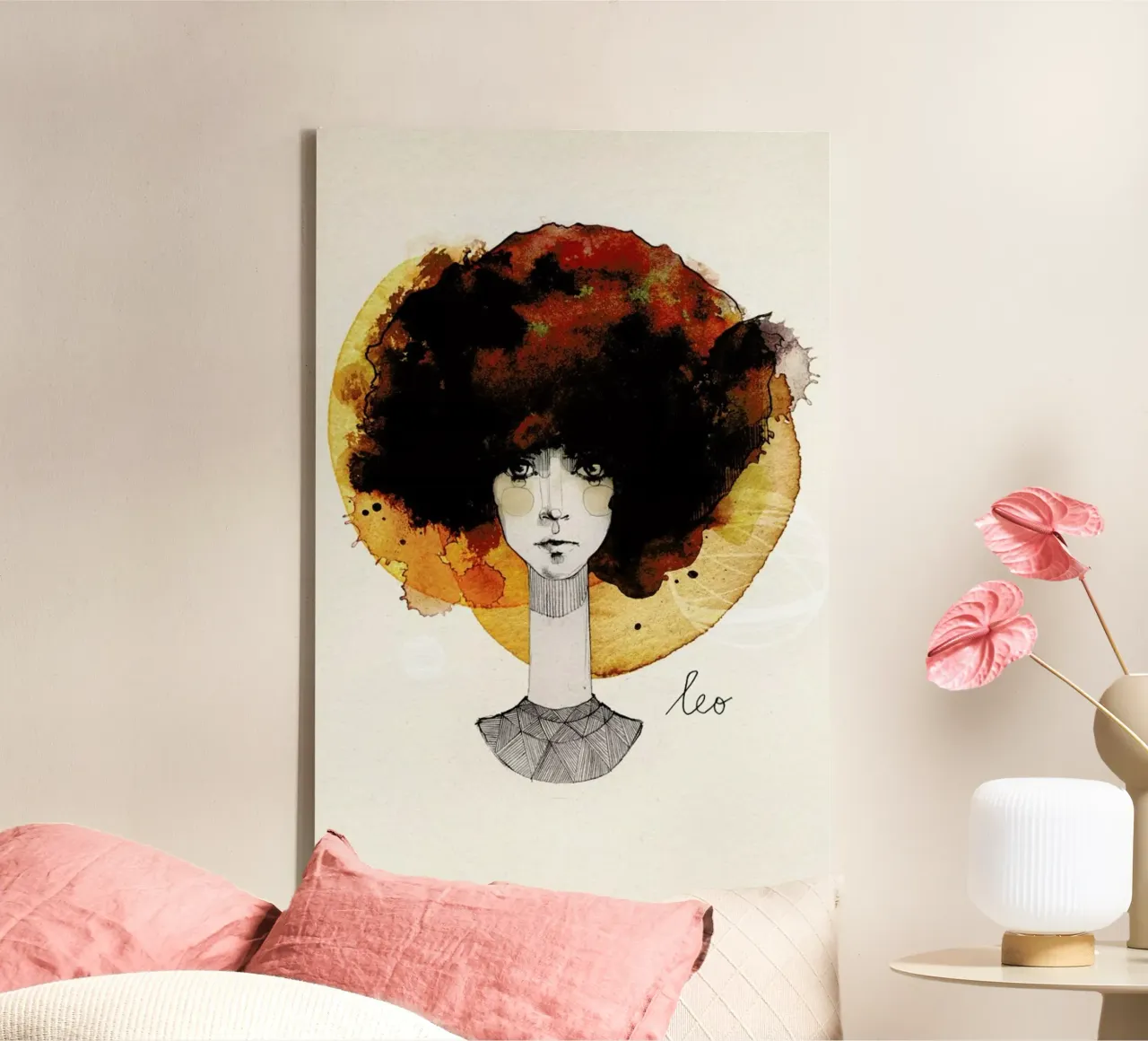 Löwe canvas met Baklijst van Ekaterina Koroleva