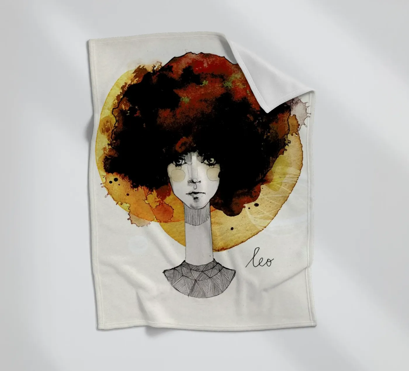 Löwe fleece blanket by Ekaterina Koroleva