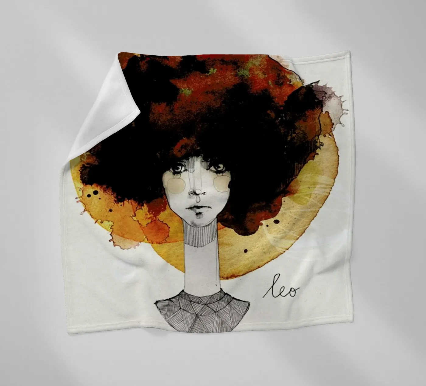 Löwe fleece blanket by Ekaterina Koroleva