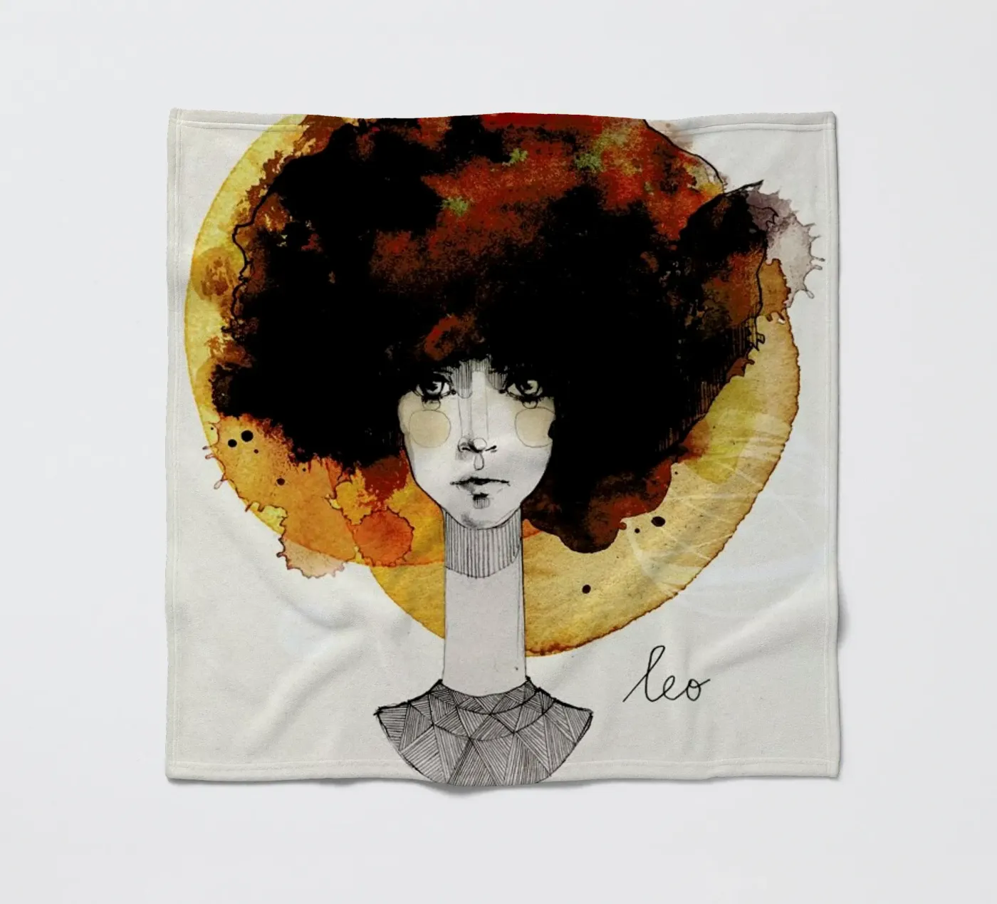 Löwe fleece blanket by Ekaterina Koroleva