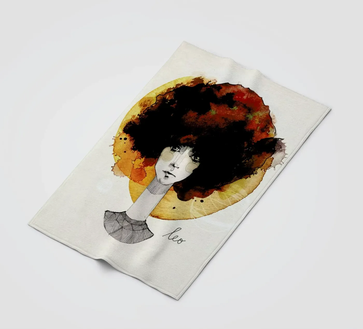 Löwe fleece blanket by Ekaterina Koroleva