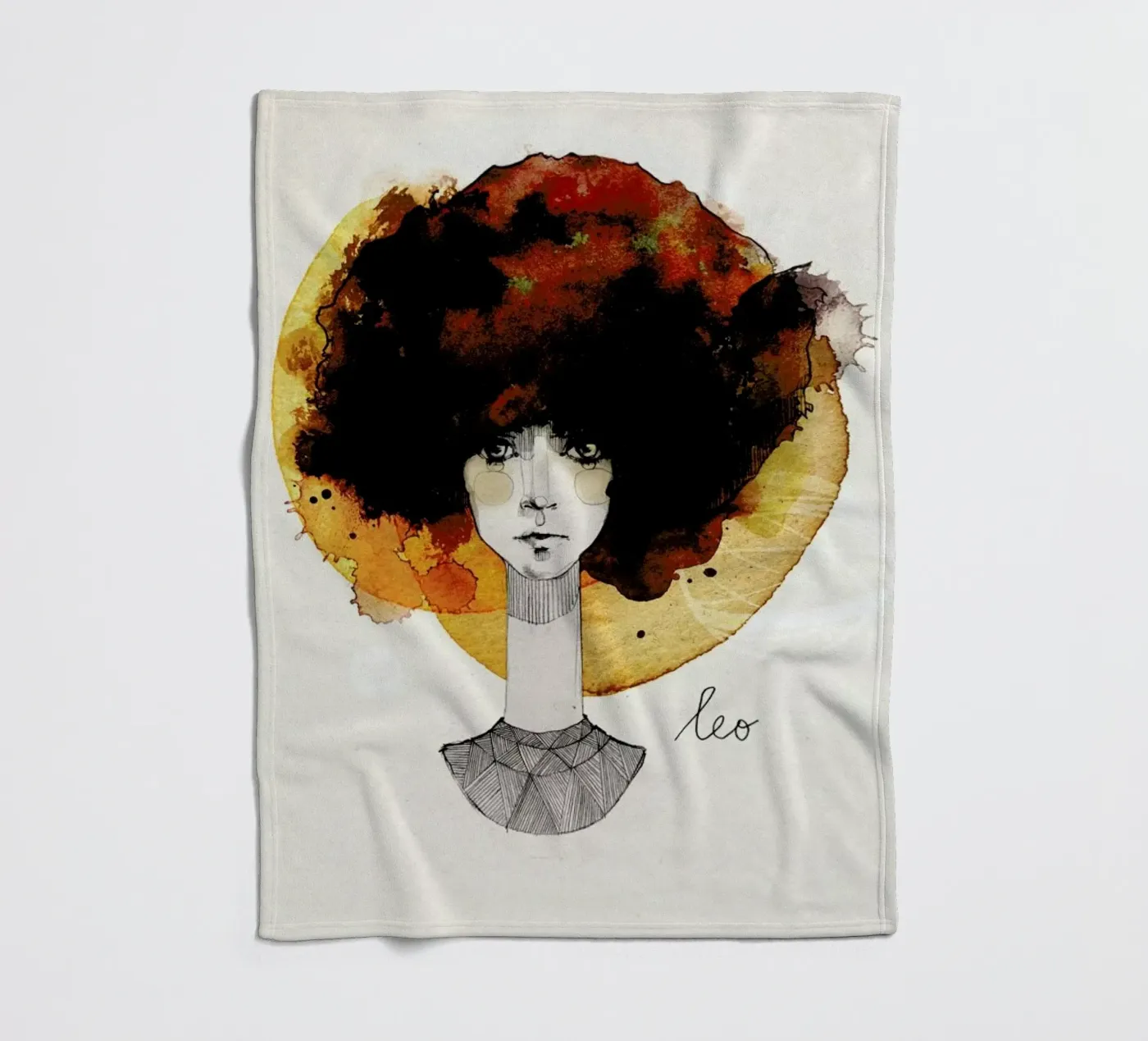 Löwe fleece blanket by Ekaterina Koroleva