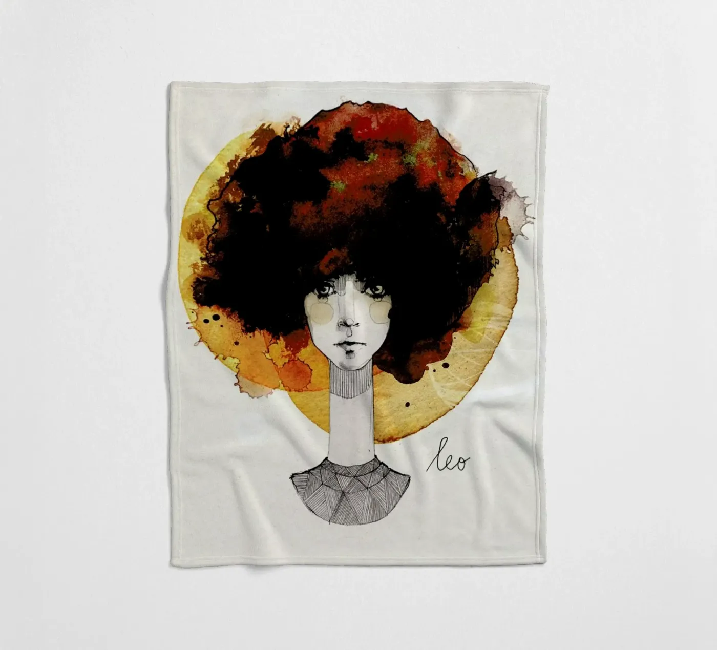 Löwe fleece blanket by Ekaterina Koroleva