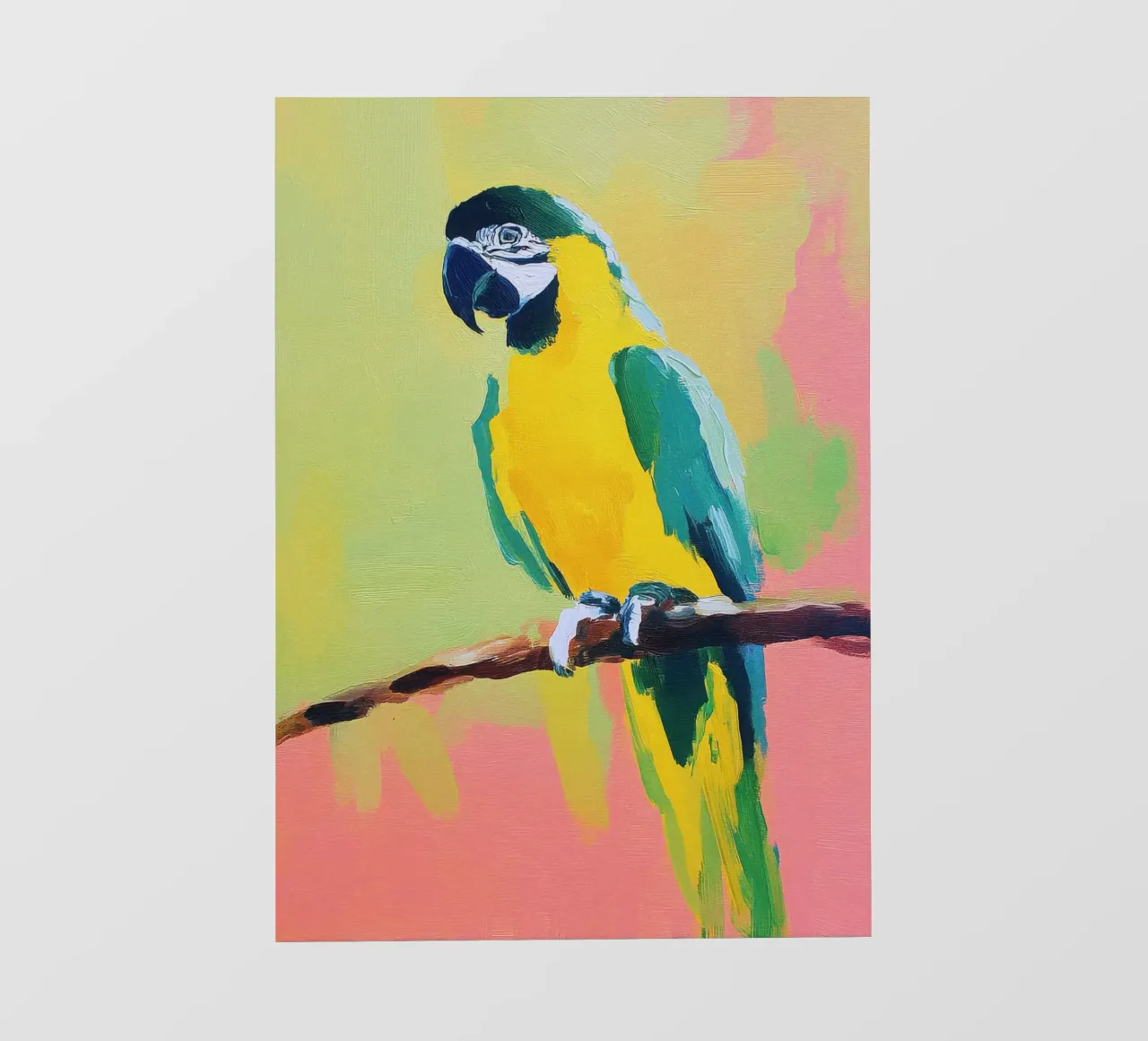 Pittura ad olio Pappagallo colorato Minimal telo in pvc da Nikis Art Studio